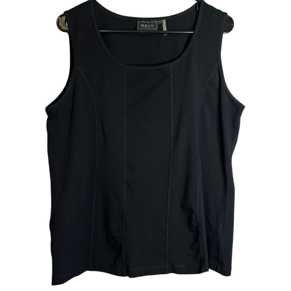 Orly Women's Black‎ Sleeveless Top Tank Cotton Spandex Blend Basic Capsule XL/16